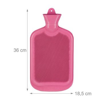relaxdays Wärmflasche Wärmflasche 2 Liter pink