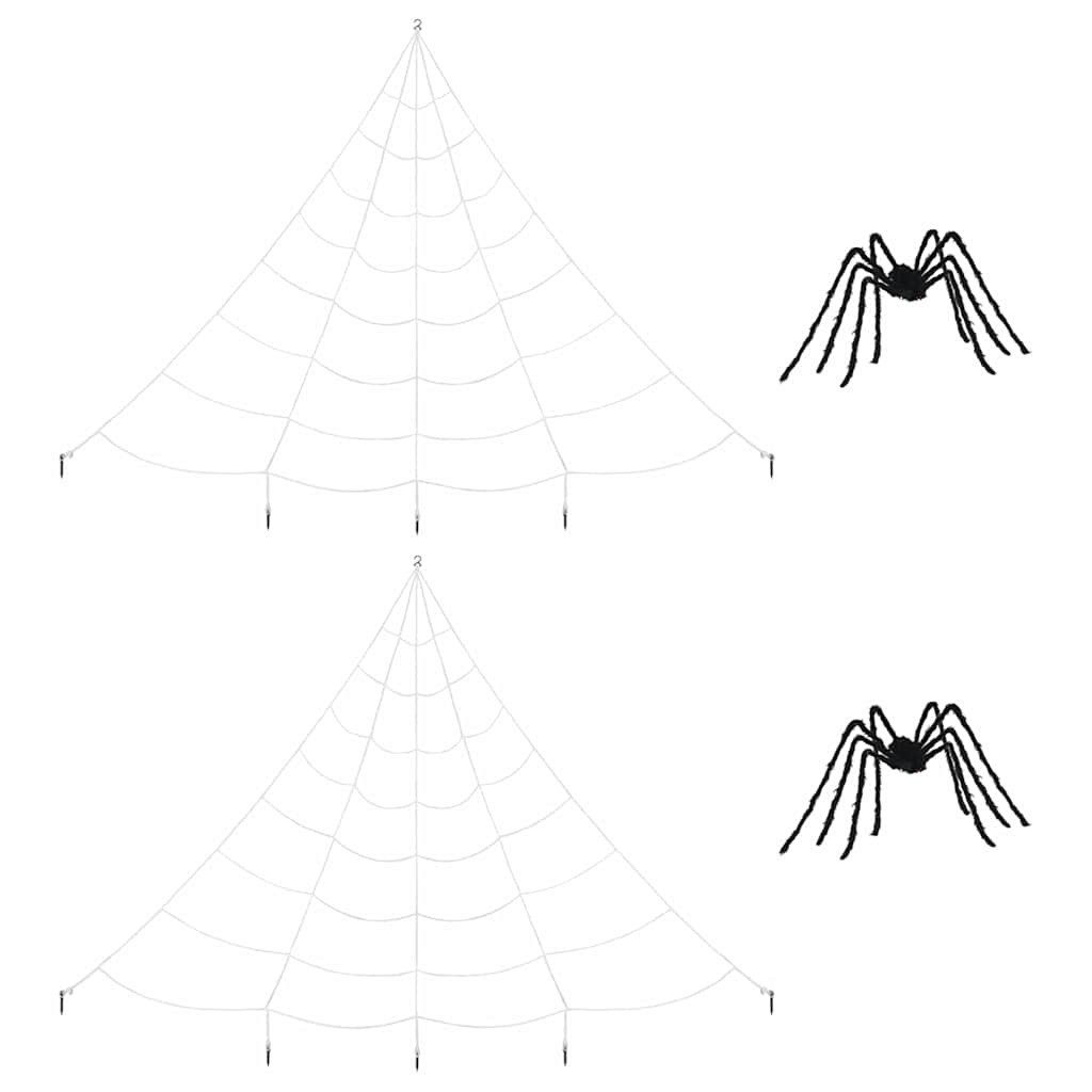 vidaXL Weihnachtsfigur Halloween-Spinnendekoration mit Netzen 2 stk. Schwarz und Weiß (2 St)