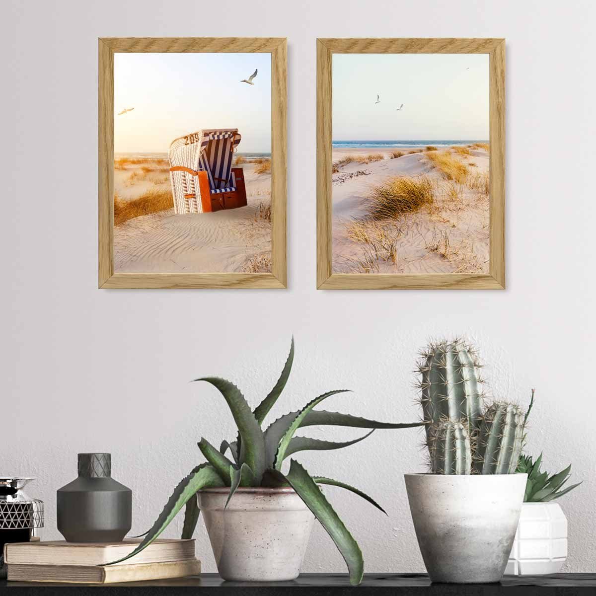 PHOTOLINI Bilderrahmen 2er Set Massivholz-Rahmen Modern günstig online kaufen