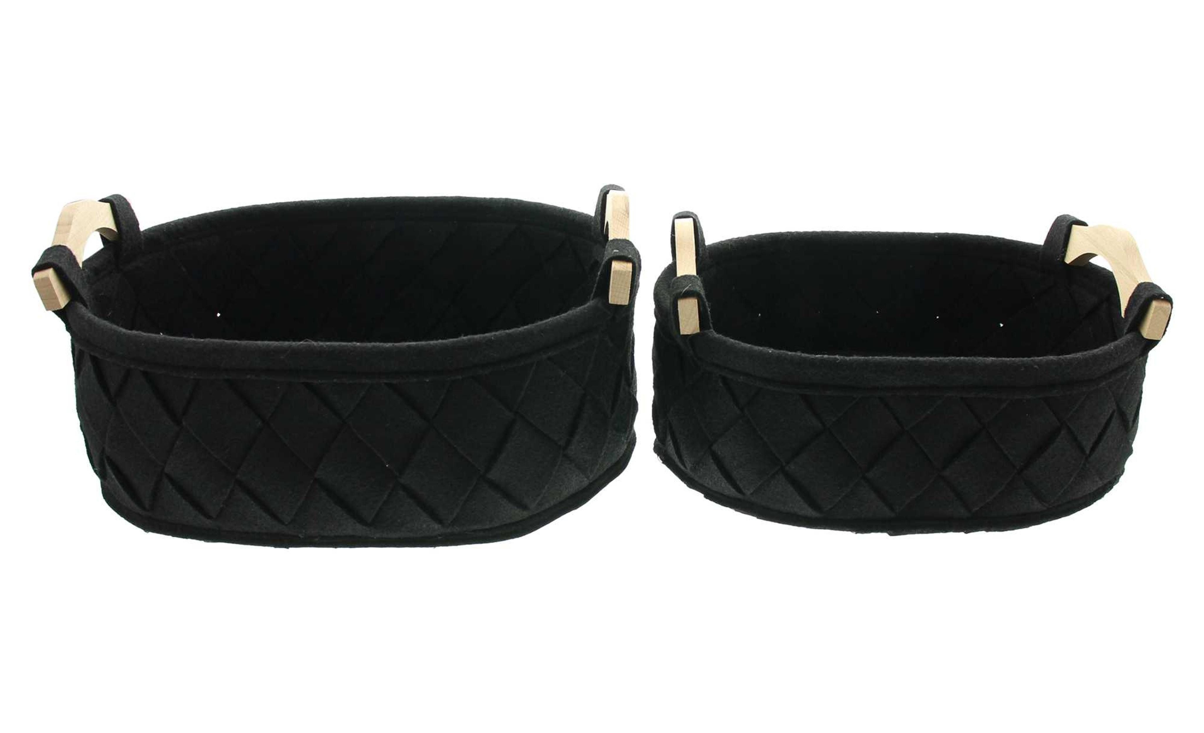 Allzweckkorb 2x Filzkorb Black – Aufbewahrungskorb, Dekokorb, Ordnungskorb