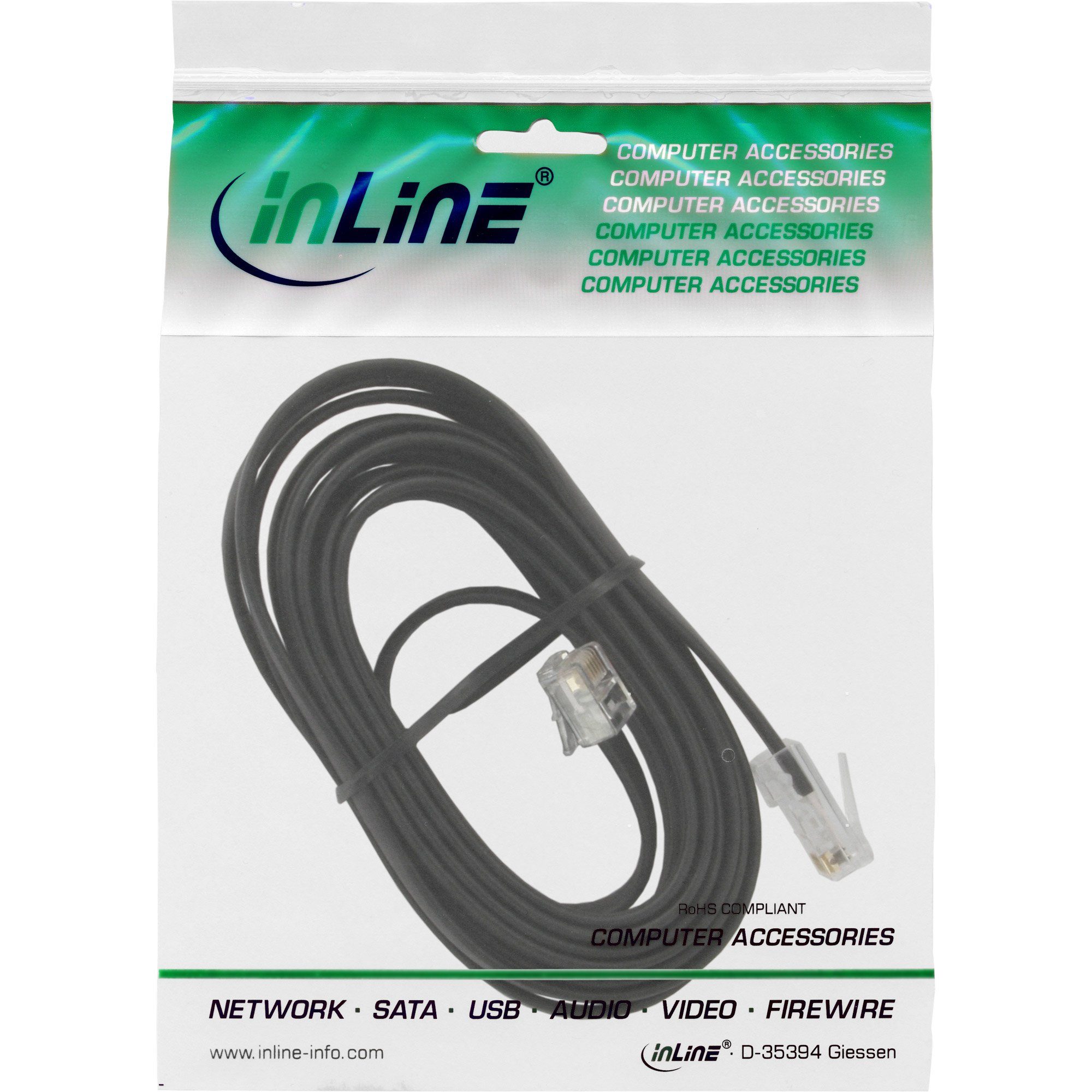 Intos electronic ag inline modularkabel rj45 zu rj12 stecker