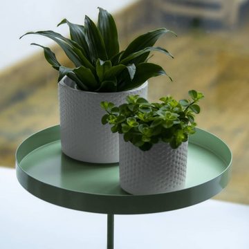 esschert design Tablett Blumentopfhalter mit Klemme Rund Grün L, Stahl