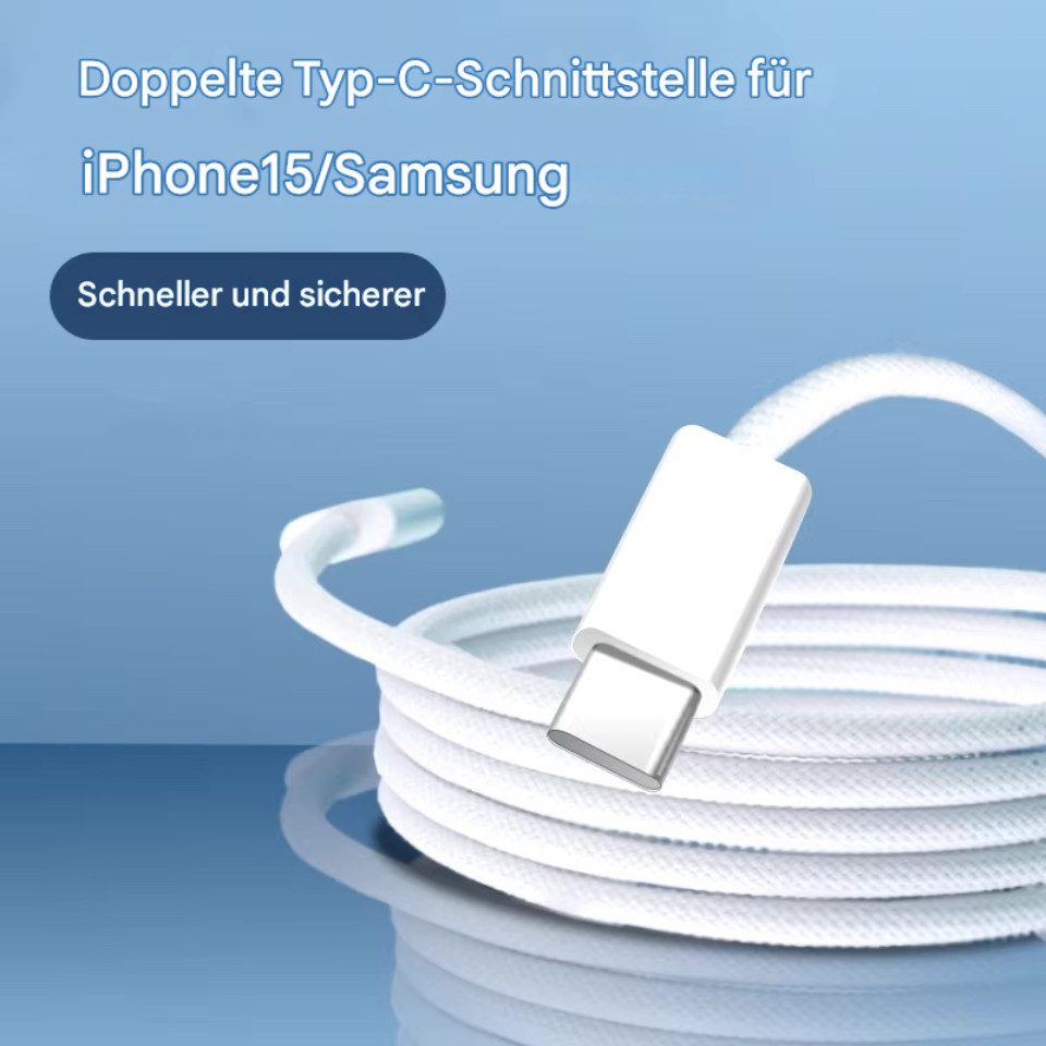 Wrischan 1M USB Typ-C zu Typ-C Schnellladekabel PD 60W USB-Kabel, 60W Schnellladekabel mit 1 Meter Länge. – Bild 4 von 5