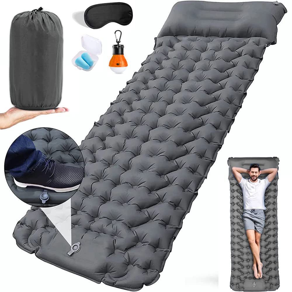 Gontence Luftmatratze Selbstaufblasende Schlafmatten, (1-St., mit integrierter Fußpumpe), für Rucksacktourismus, Wandern, Reisen