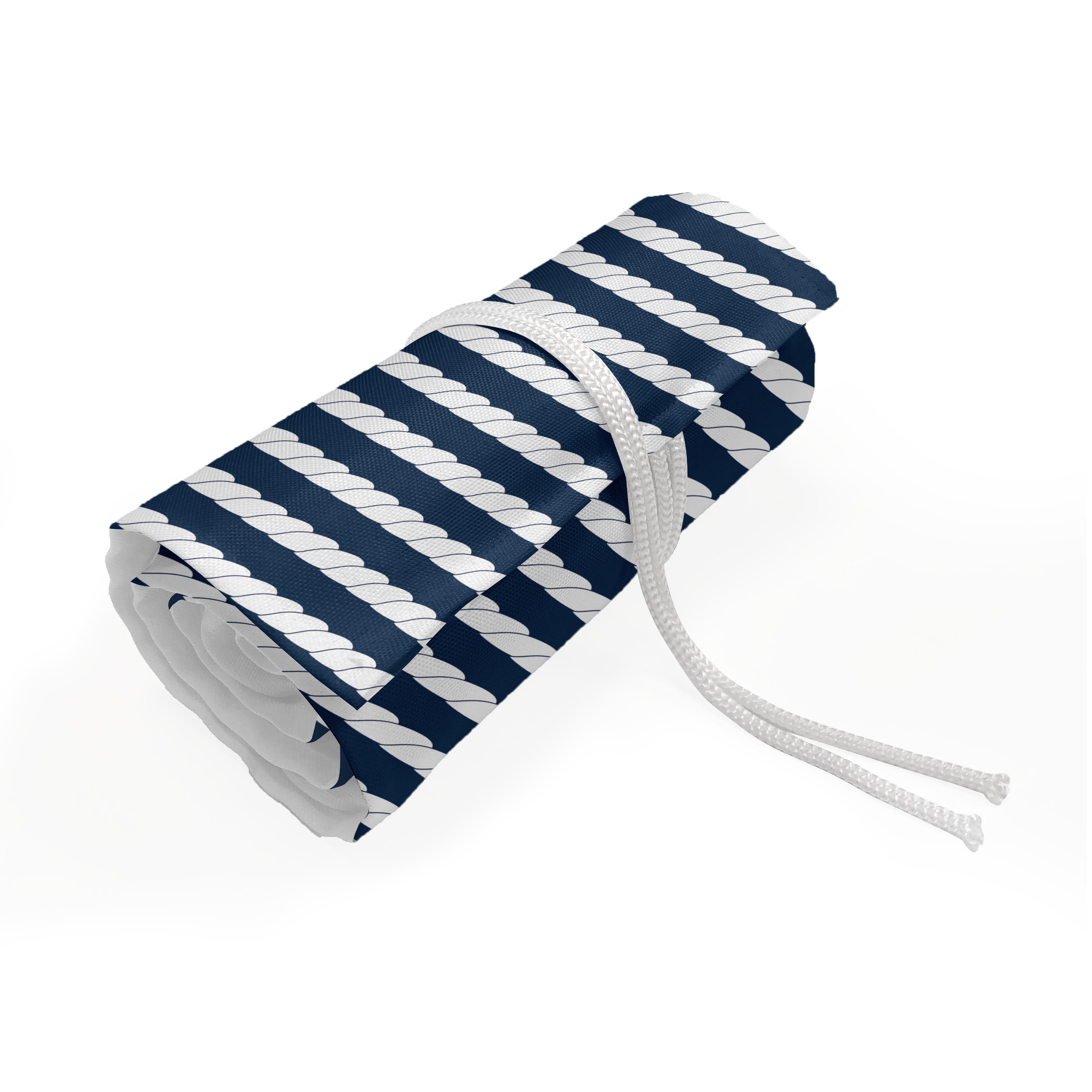 Abakuhaus Federmäppchen langlebig und tragbar Segeltuch Stiftablage Organizer, Marine Seil-Streifen-Muster Blau und weiß