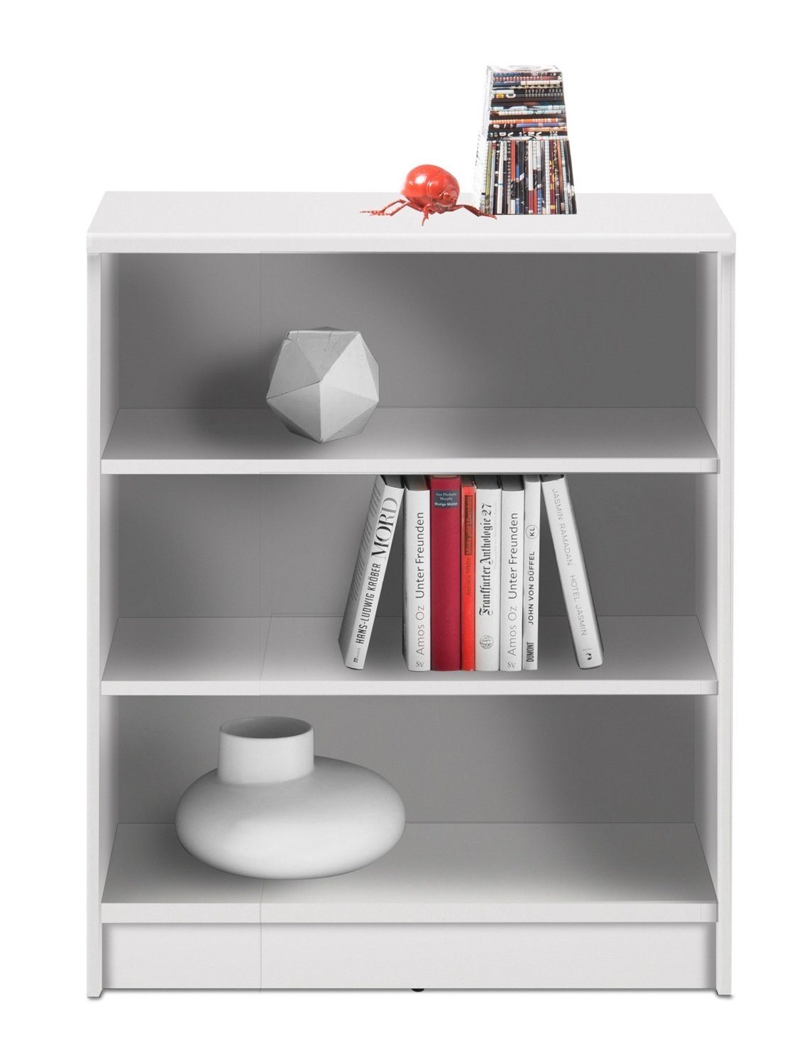 Bücherregal OPTIMUS, Weiß, 3 Fächer, BxHxT 72 x 86 x 34 cm