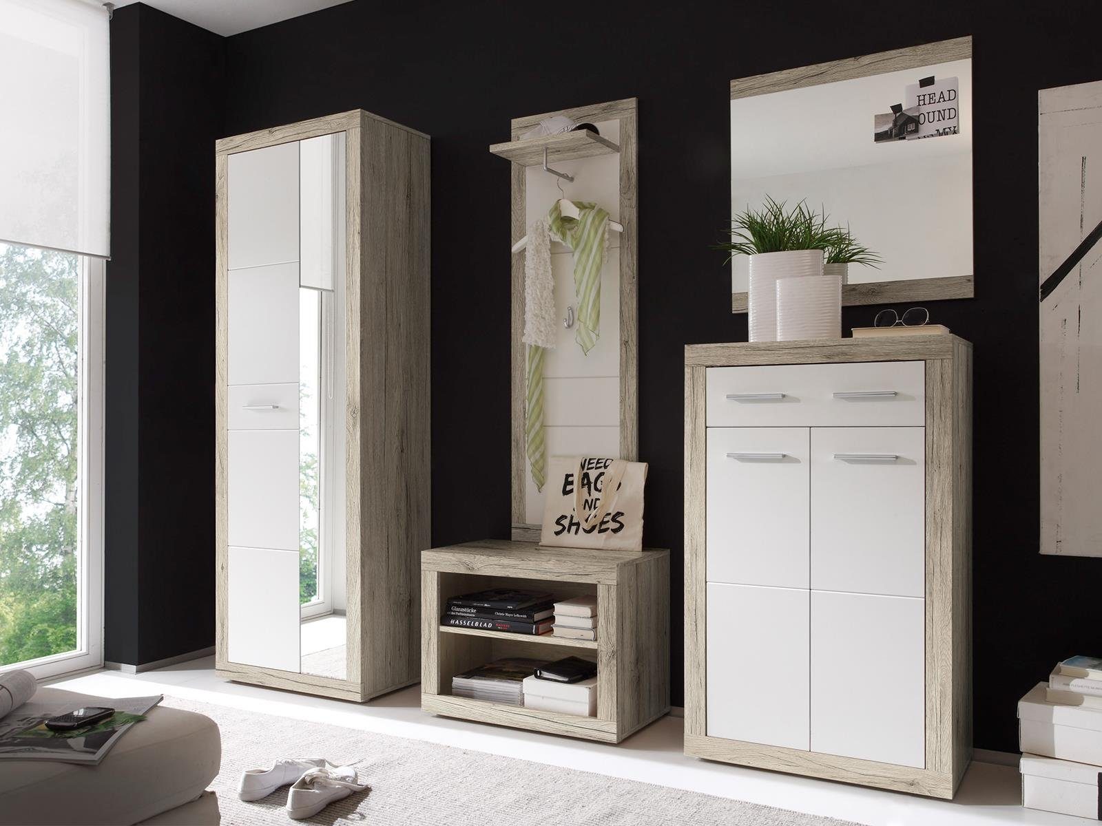 First LOOK Wandspiegel Moderner Spiegel, Rahmen aus Spanplatte in San Remo hell Nachbildung
