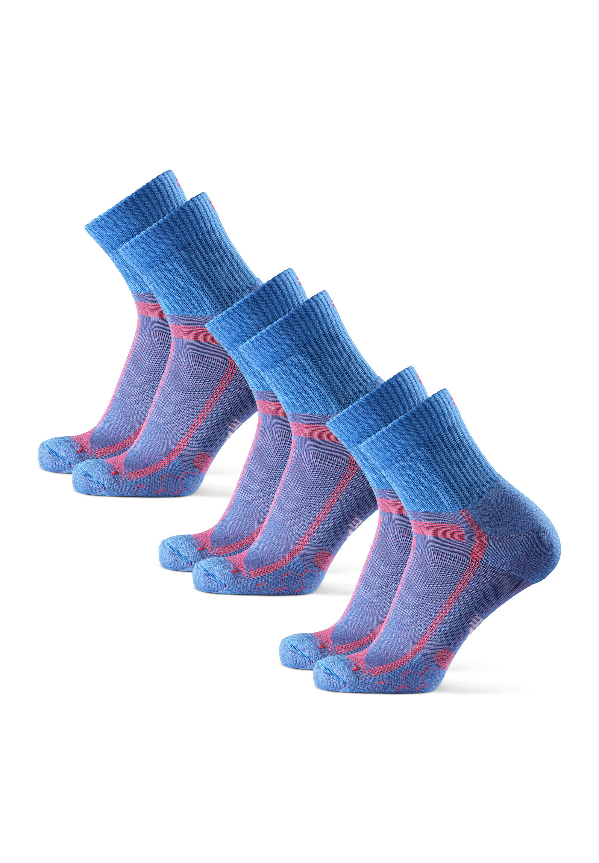 DANISH ENDURANCE Basicsocken Long Distance (3-Paar) rutschfeste Sportsocken, Ideal für Läufer, Anti-Blasen