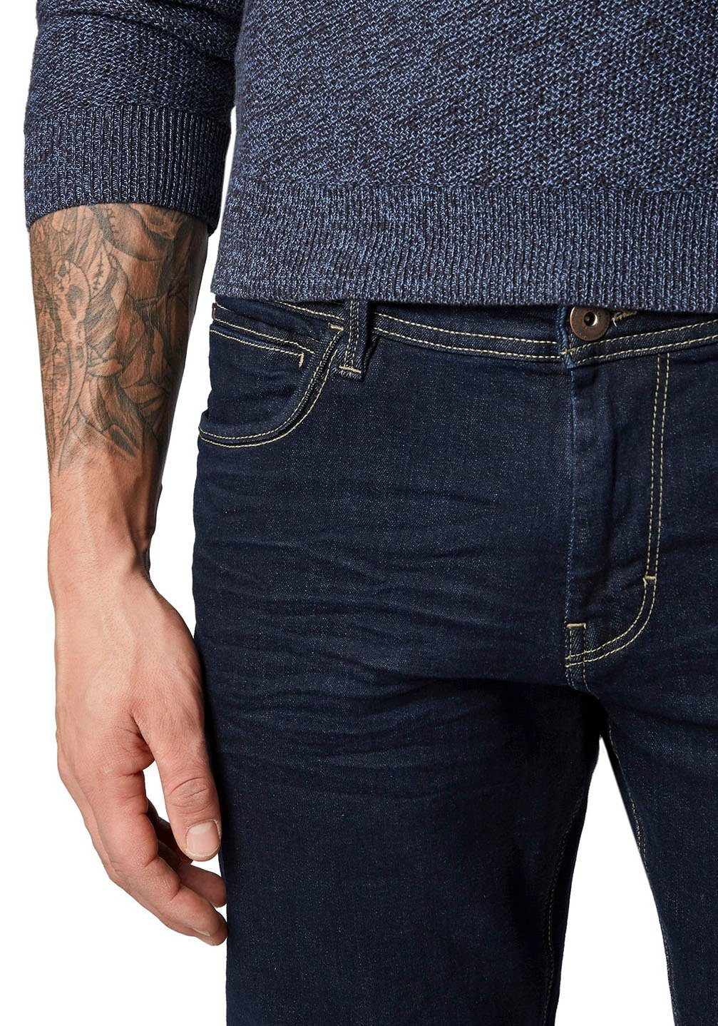 mit Blue Josh Reißverschluss TAILOR 5-Pocket-Jeans Clean TOM Rinsed