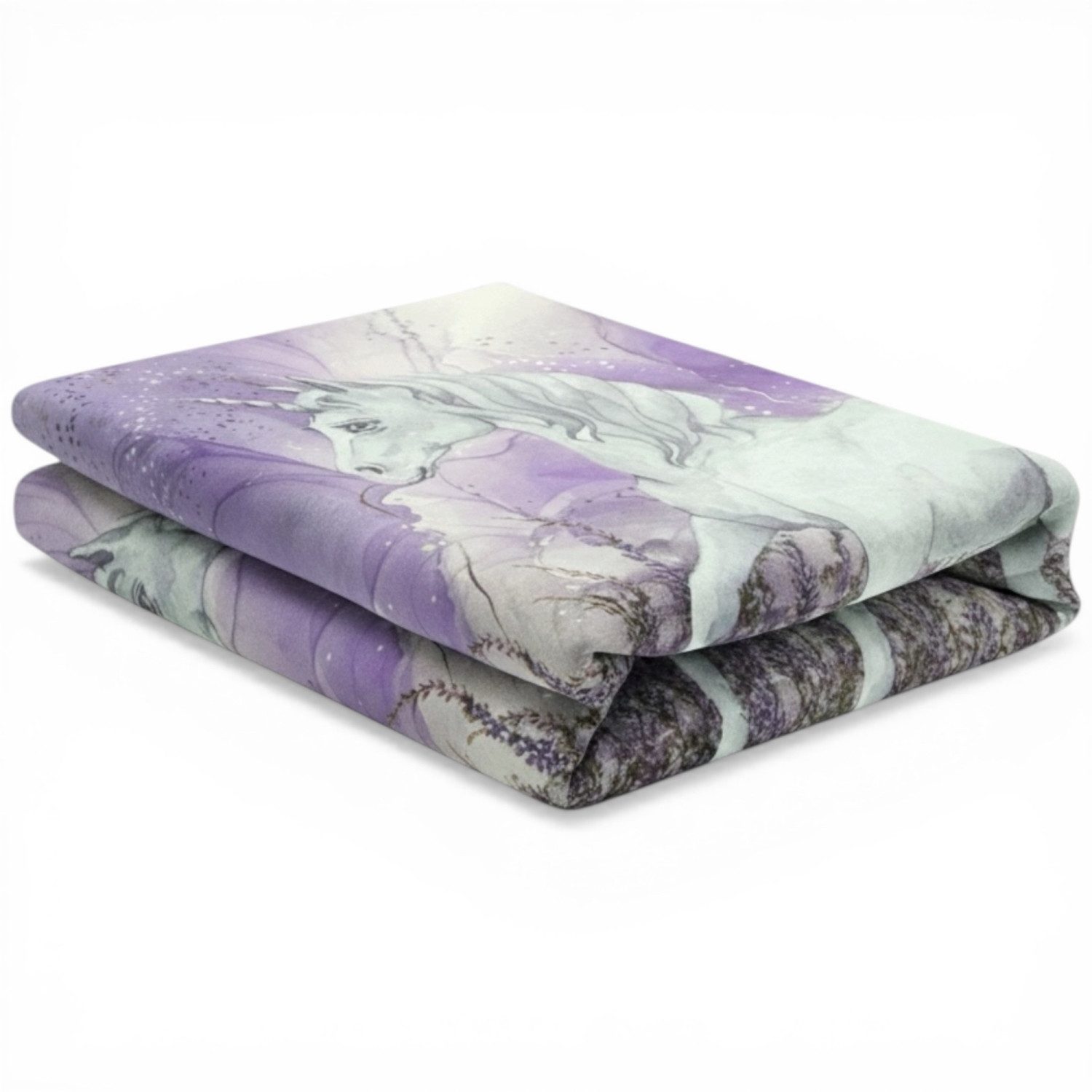 Home Ideas Tagesdecke Wohndecke mit Tiermotiv Tagesdecke 150 x 200 cm Lila - EINHORN