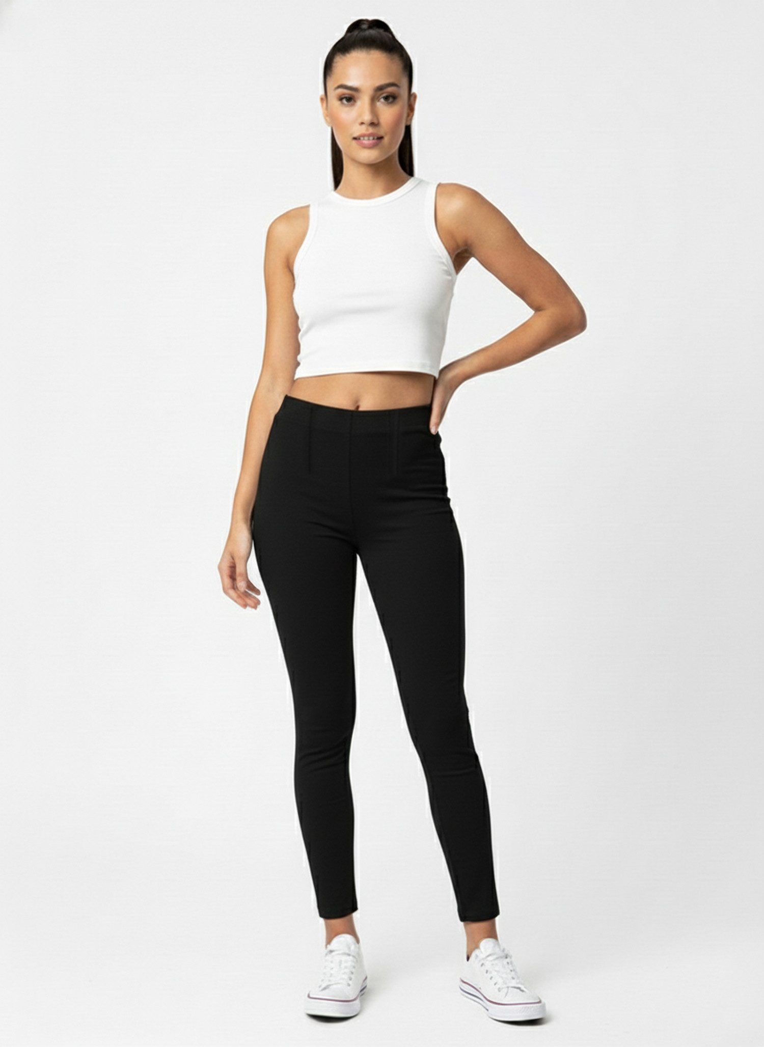 Kendindza Collection Stretch-Hose Skinny Damen Jegging Stretch Stoffhose High Waist Damen elegant Weiches Material - Skinny Jeggings elastisch