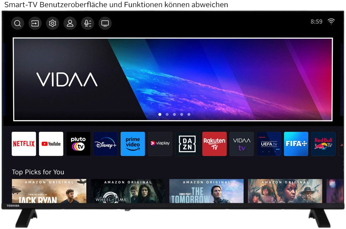 Toshiba 43UV1563DD DLED-Fernseher (108 cm/43 Zoll, 4K Ultra HD, Smart-TV)