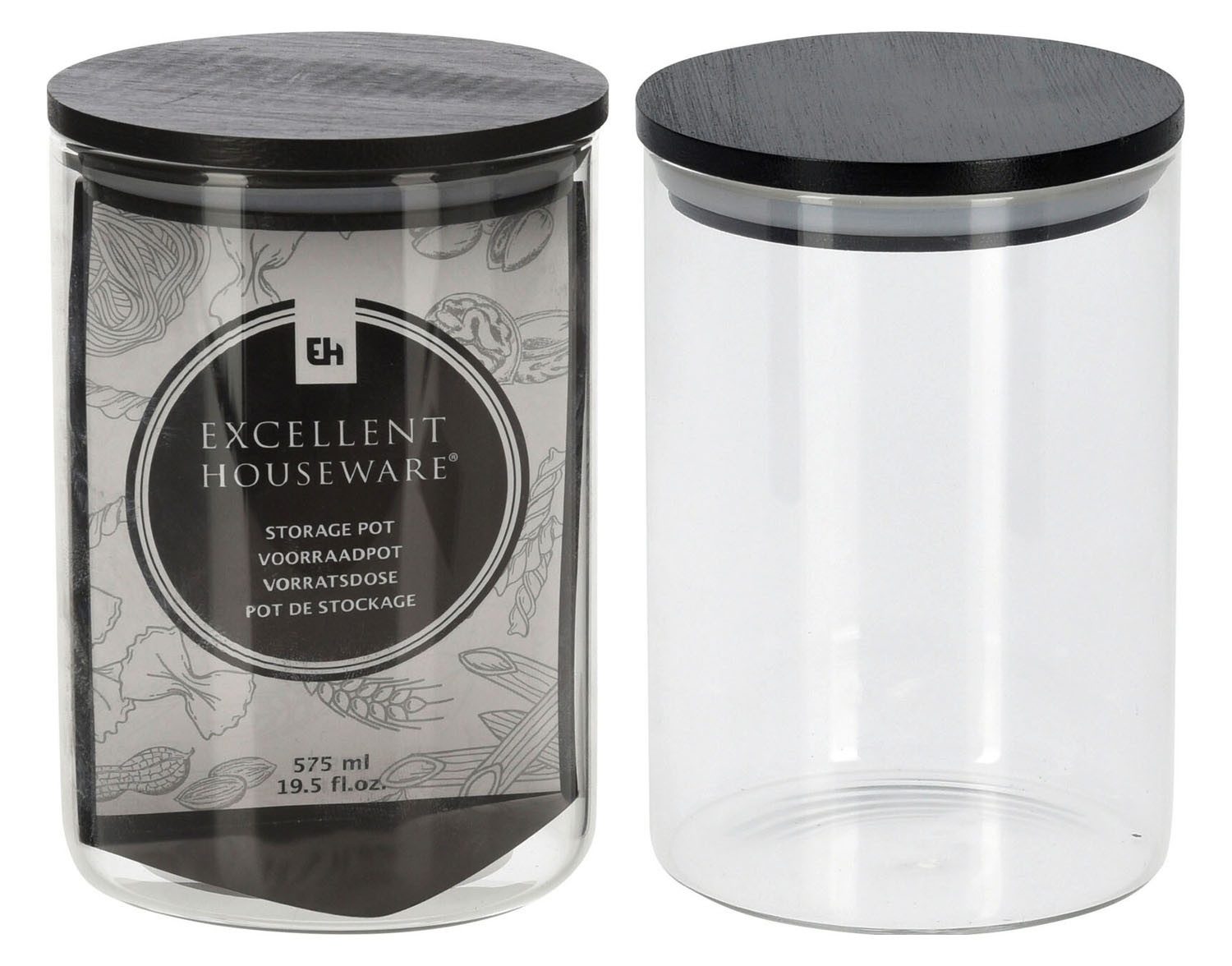 Koopman Vorratsglas LISTA, 575 ml, H 13 cm, Ø 9 cm, Borosilikatglas, Bambus, (1-tlg), Bambusdeckel