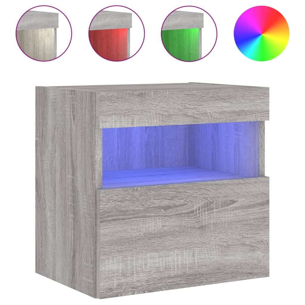 vidaXL TV-Wand TV-Wandschrank mit LED-Leuchten Grau günstig online kaufen