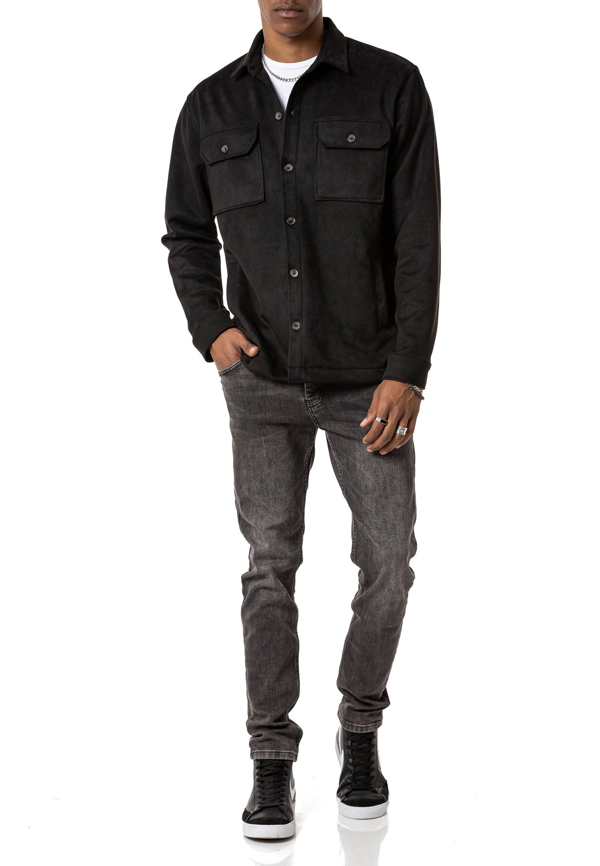 RedBridge Hemdjacke Wildleder-Look mit Brusttaschen Pflegeleicht günstig online kaufen