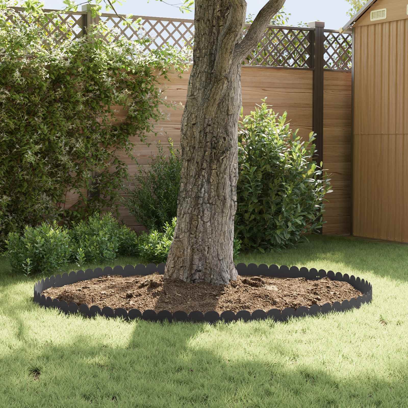 vidaXL Beetumrandung Rasenkante mit spitzem & rundem Abschluss 10 stk. 103x15cm – Bild 4 von 5