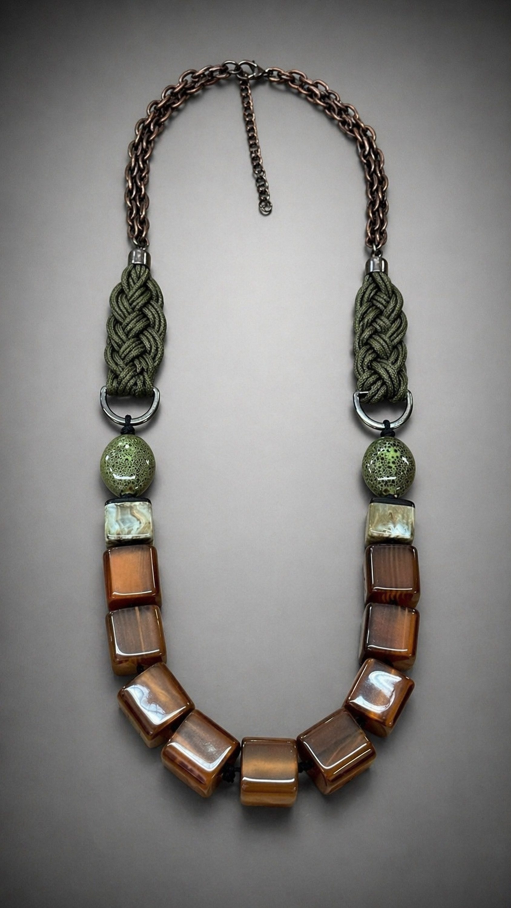 COLLEZIONE ALESSANDRO Lange Kette Marmo, Luxus in braun und khaki – Bild 3 von 3