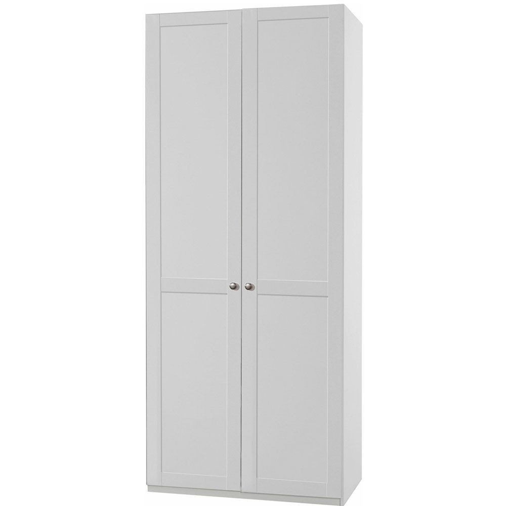 Wimex Kleiderschrank Newport (2-türig, mit Kleiderstangen, mit Einlegeböden, 1-St., moderne Optik, 2-türig, mit Kleiderstangen, mit Einlegeböden) 90x58x208cm weiß 2-türig