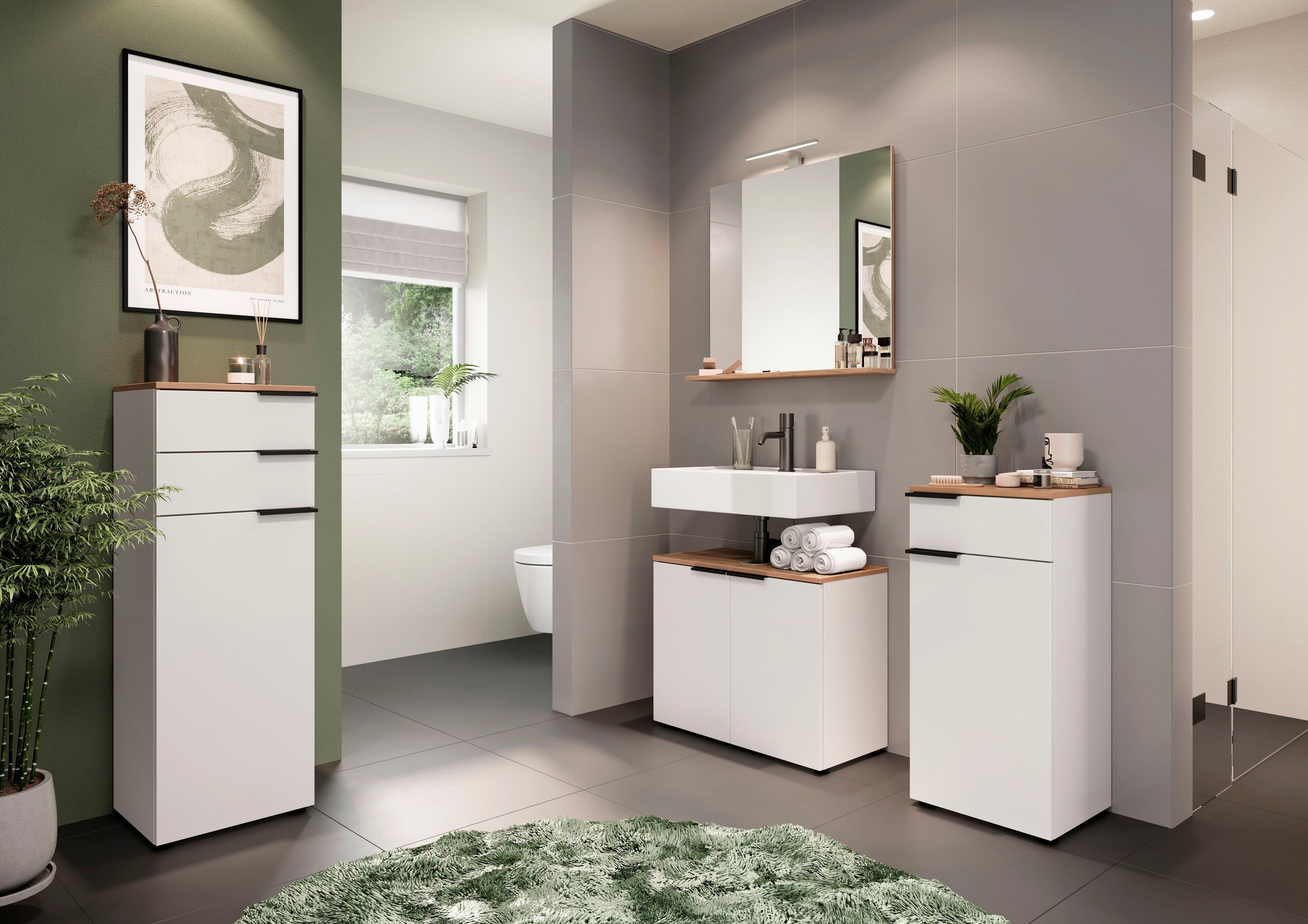 GERMANIA Waschbeckenunterschrank Majtum mit Siphonausschnitt, Türen mit Sof günstig online kaufen