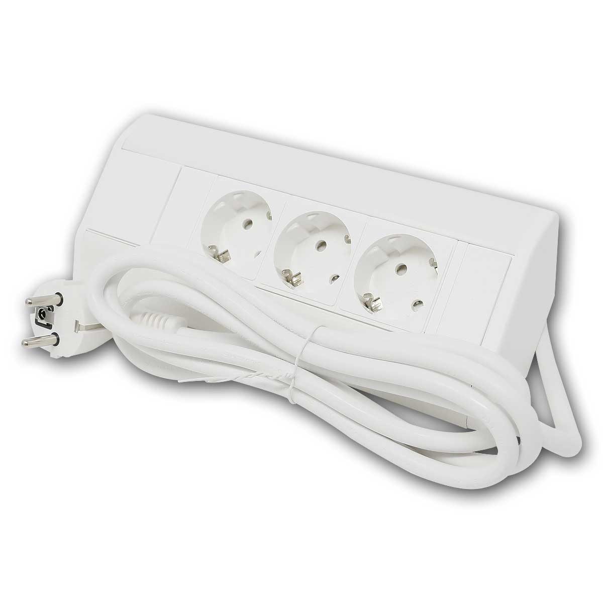 world-trading-net 3-fach Ecksteckdose weiß, 1,8m Kabel mit Stecker Steckdosenleiste