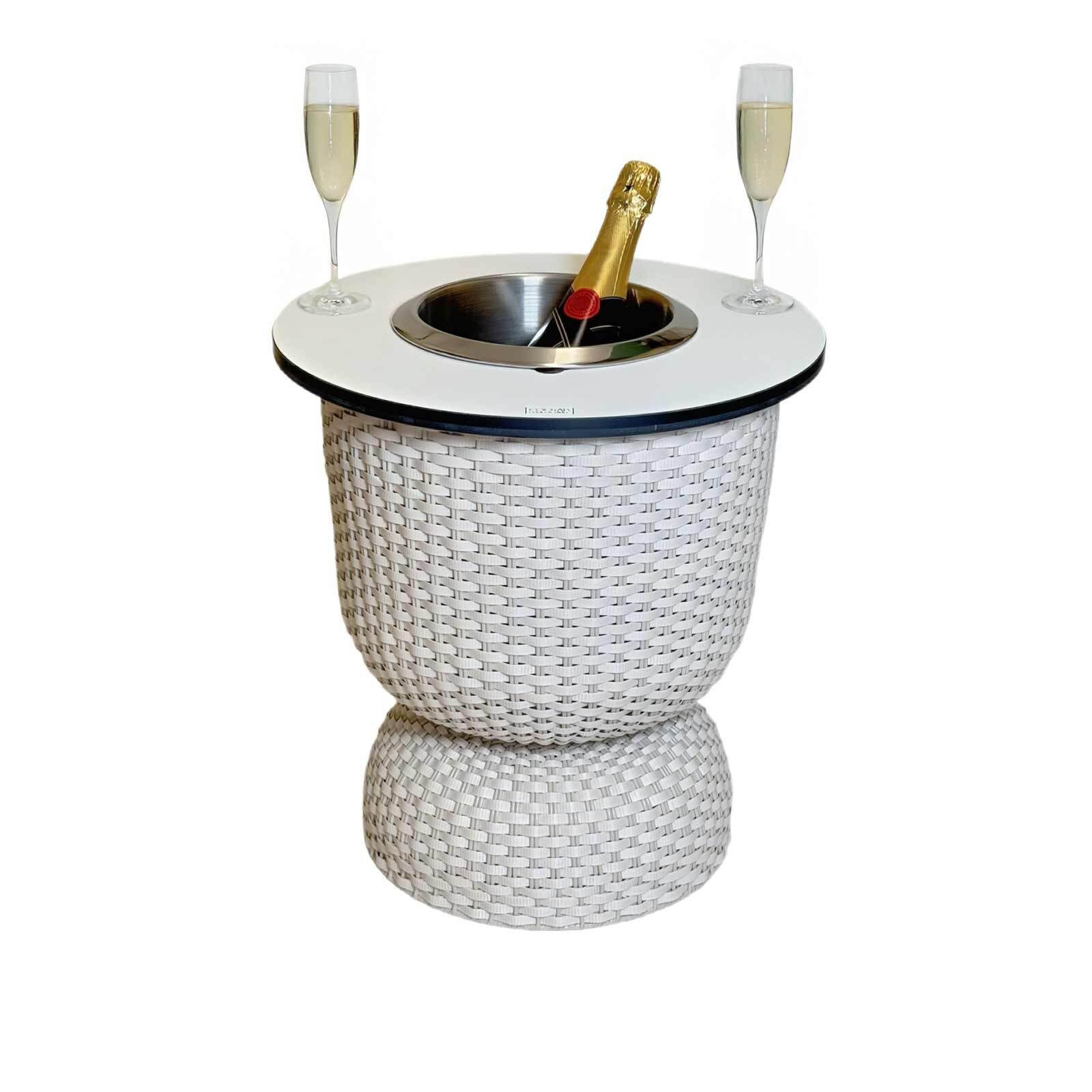 COOTAB Cooler Table Beistelltisch Paris 3-in-1 Loungetisch mit Edelstahl-Kühler (1-St), Wetterfest, Pflegeleicht, Hitzebeständig