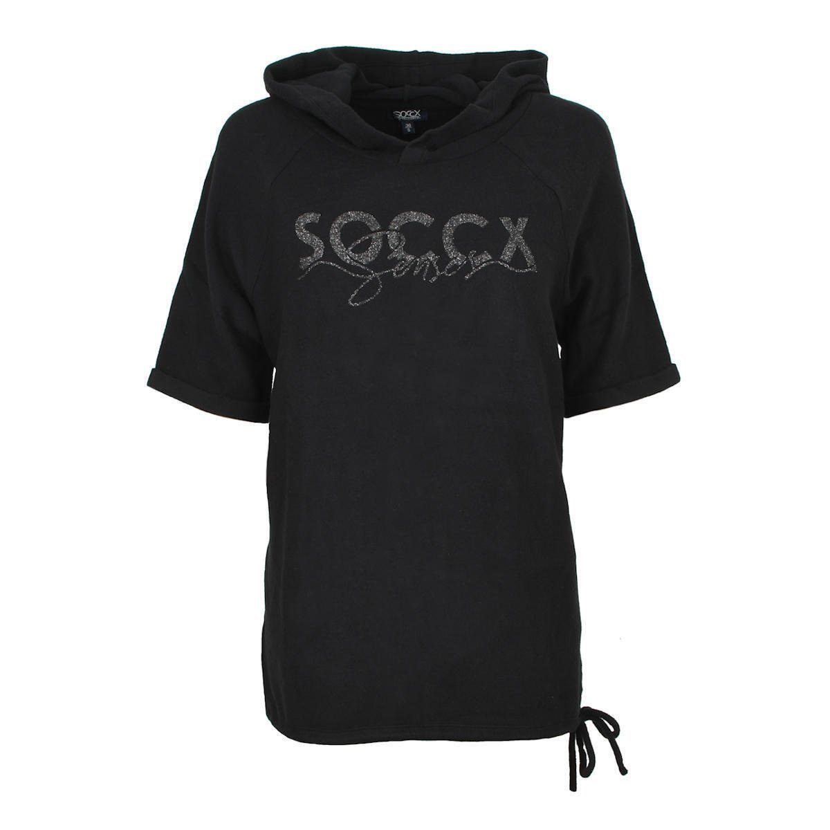 SOCCX Kapuzenpullover Damen Halbarm Amalfi Summerdream black