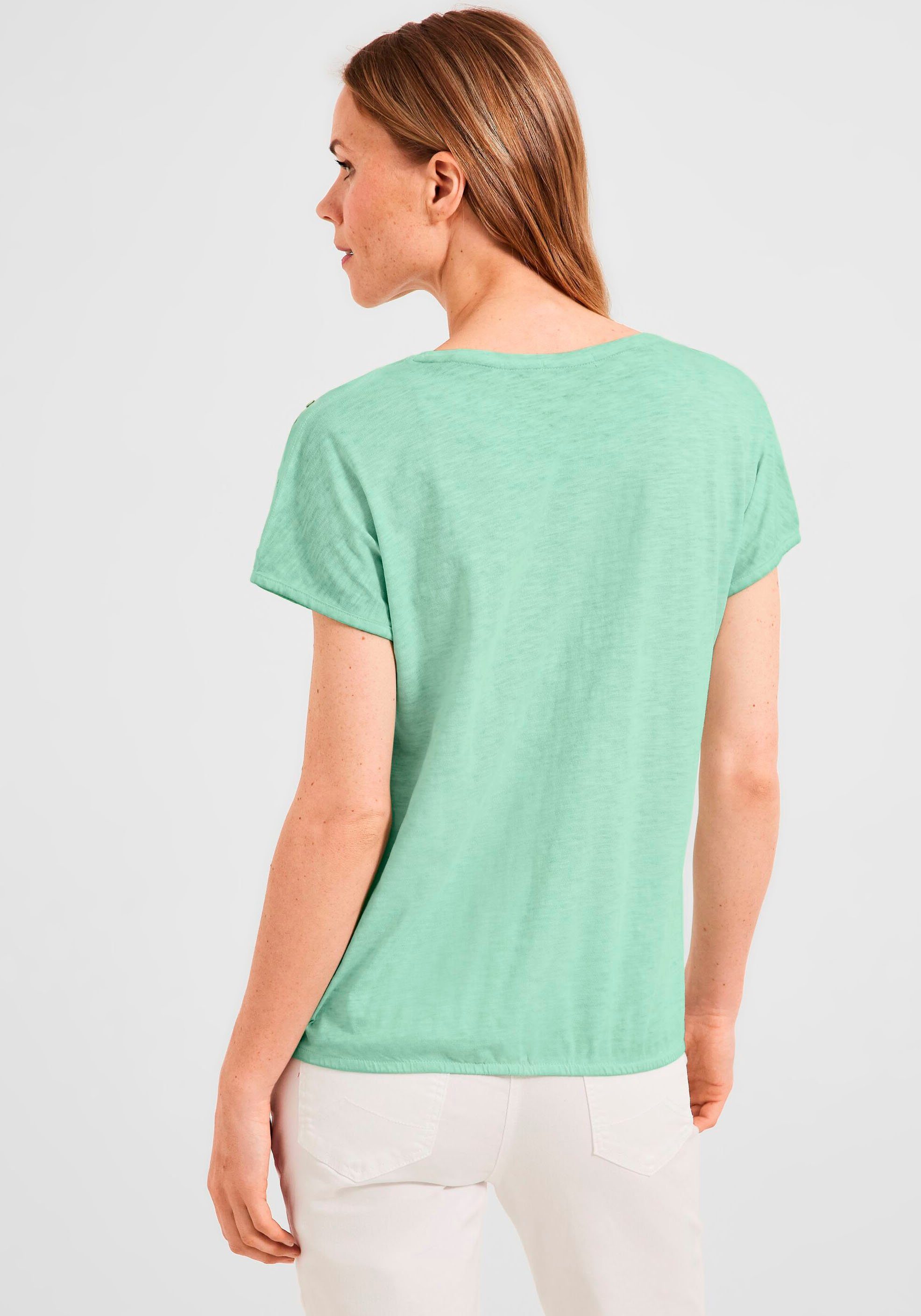 den Cecil T-Shirt Schultern an green Cut-Outs mit