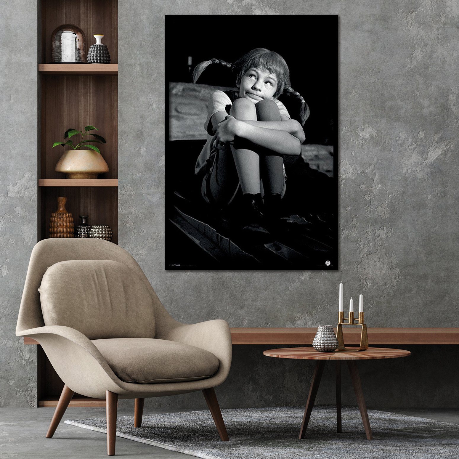 PYRAMID Poster Pippi Langstrumpf Poster Schwarzweiss günstig online kaufen