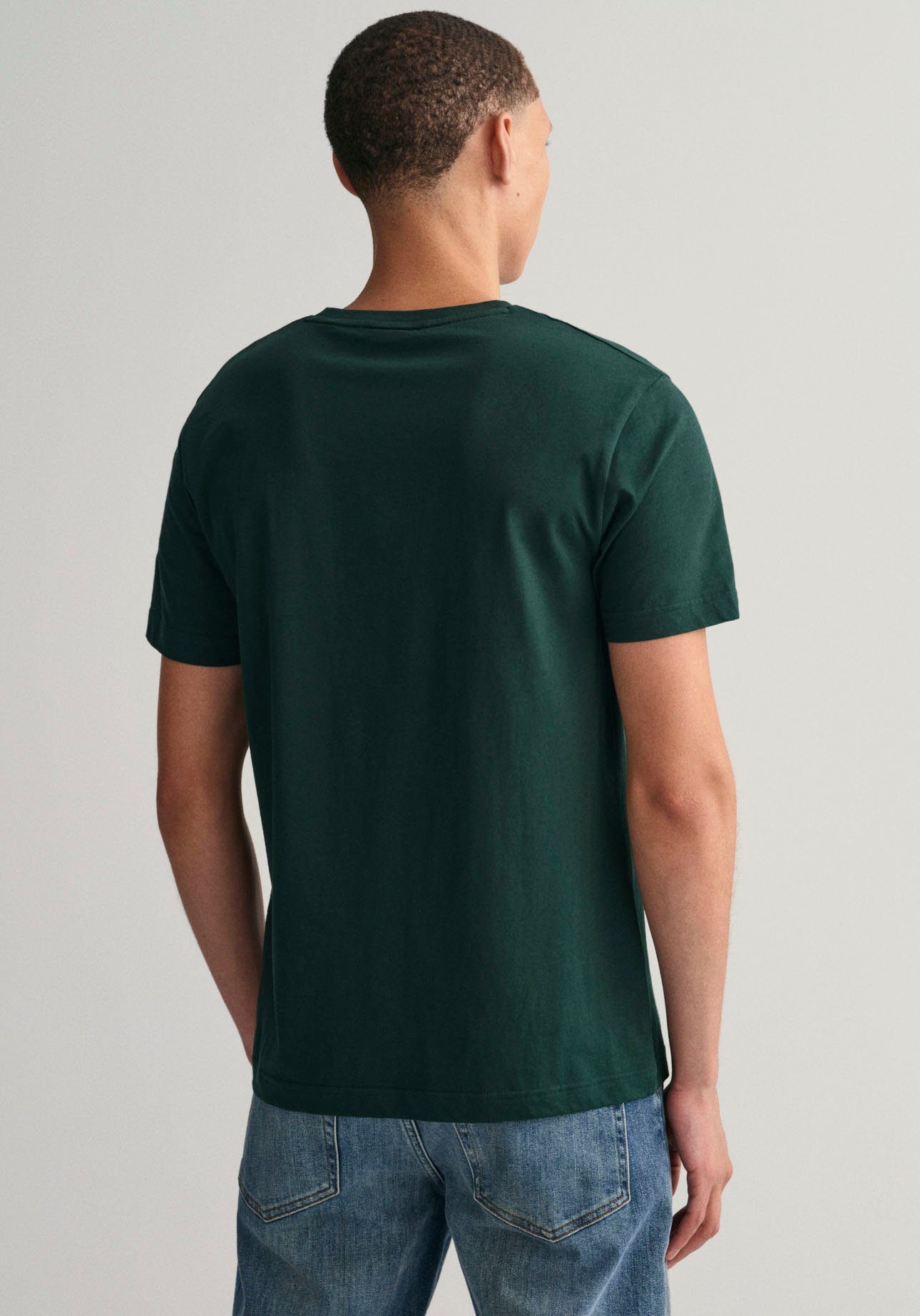 GREEN TARTAN der auf mit REG Logodruck Gant Brust T-SHIRT SS T-Shirt ARCHIVE SHIELD