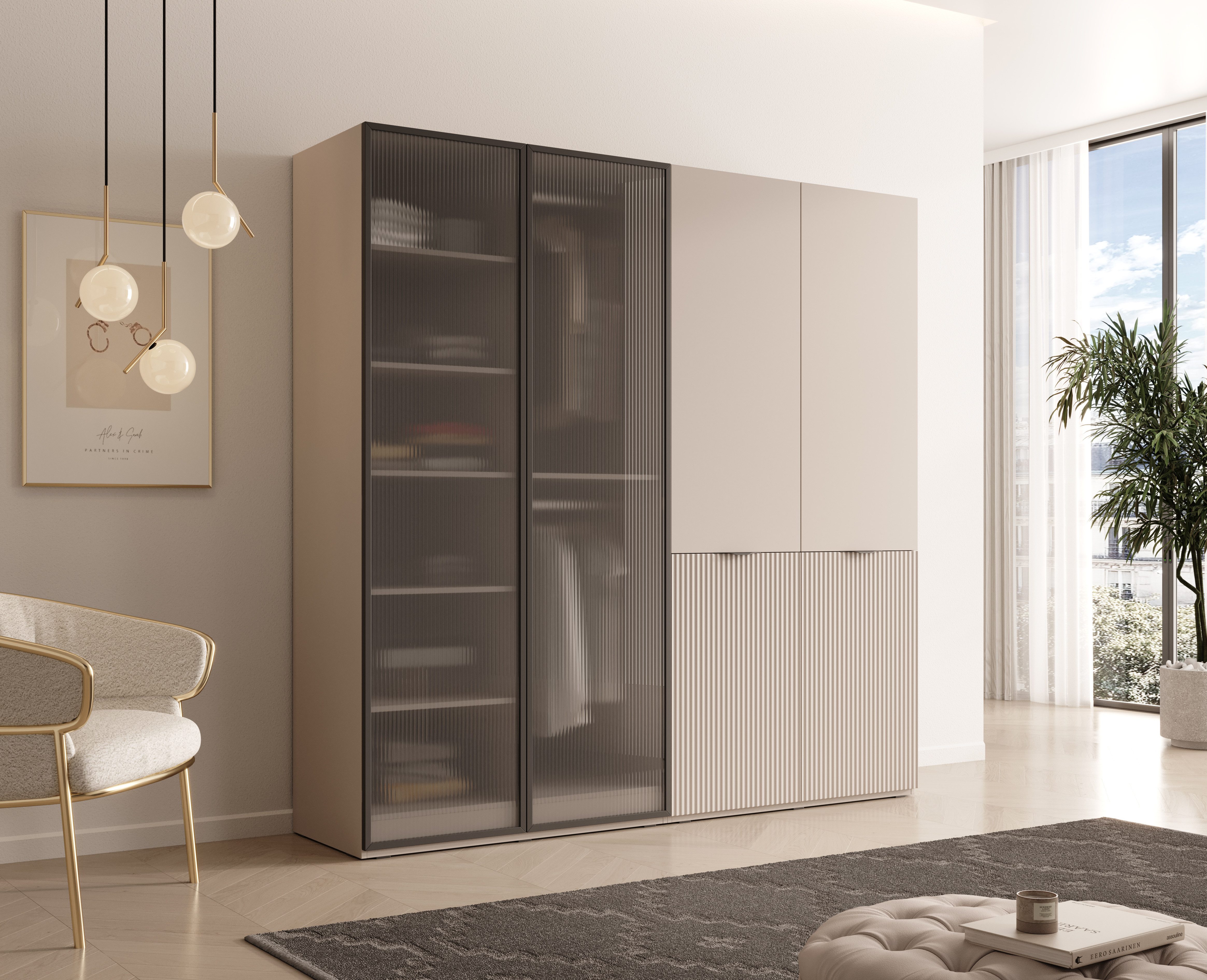 MOEBLO Drehtürenschrank MIINEWRA FLUTES 200 (Elegantes günstig online kaufen