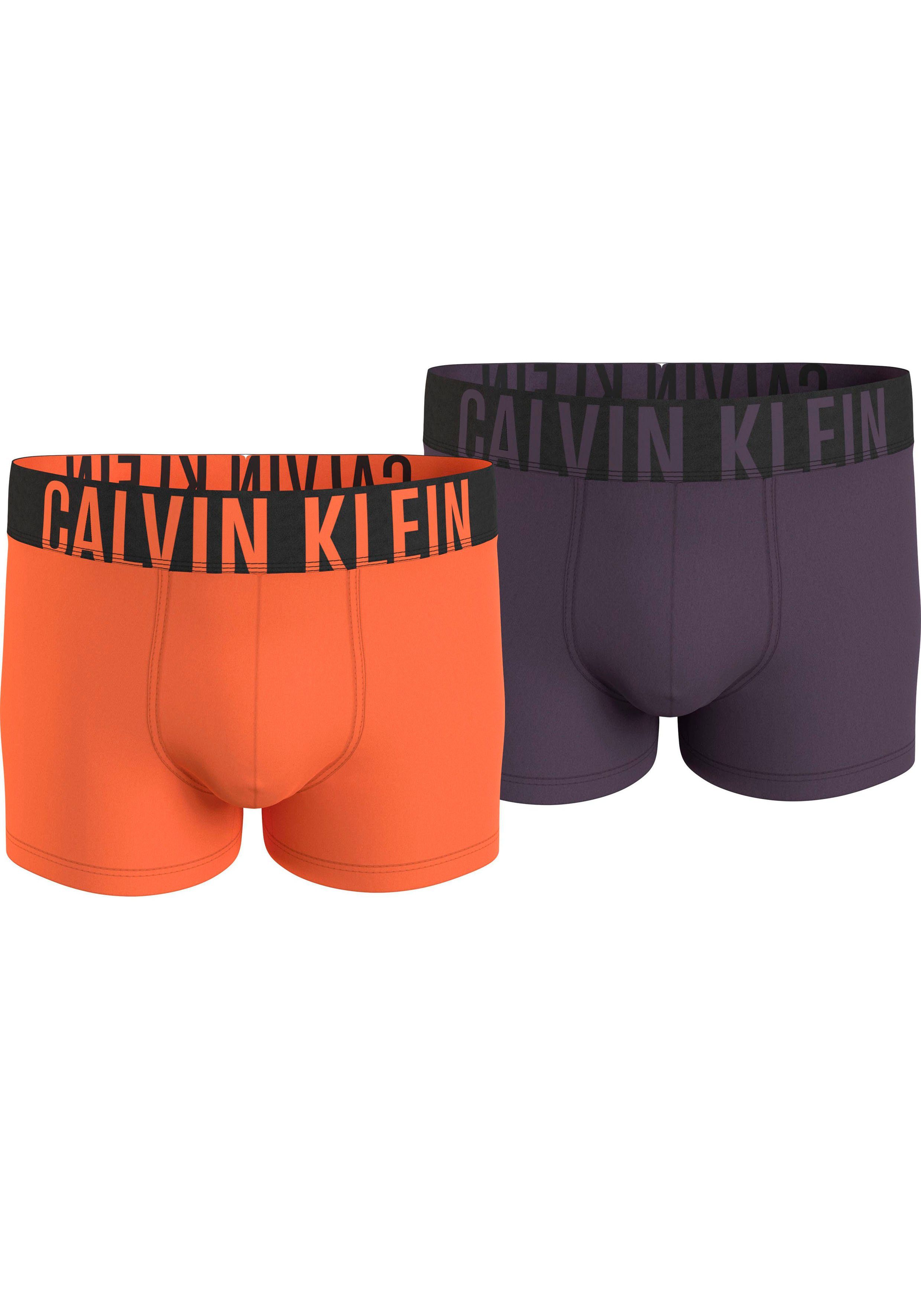 Calvin Klein Underwear Trunk TRUNK 2PK (Packung, 2er-Pack) mit Logo-Elastikbund CARROT,_MYSTERIOSO