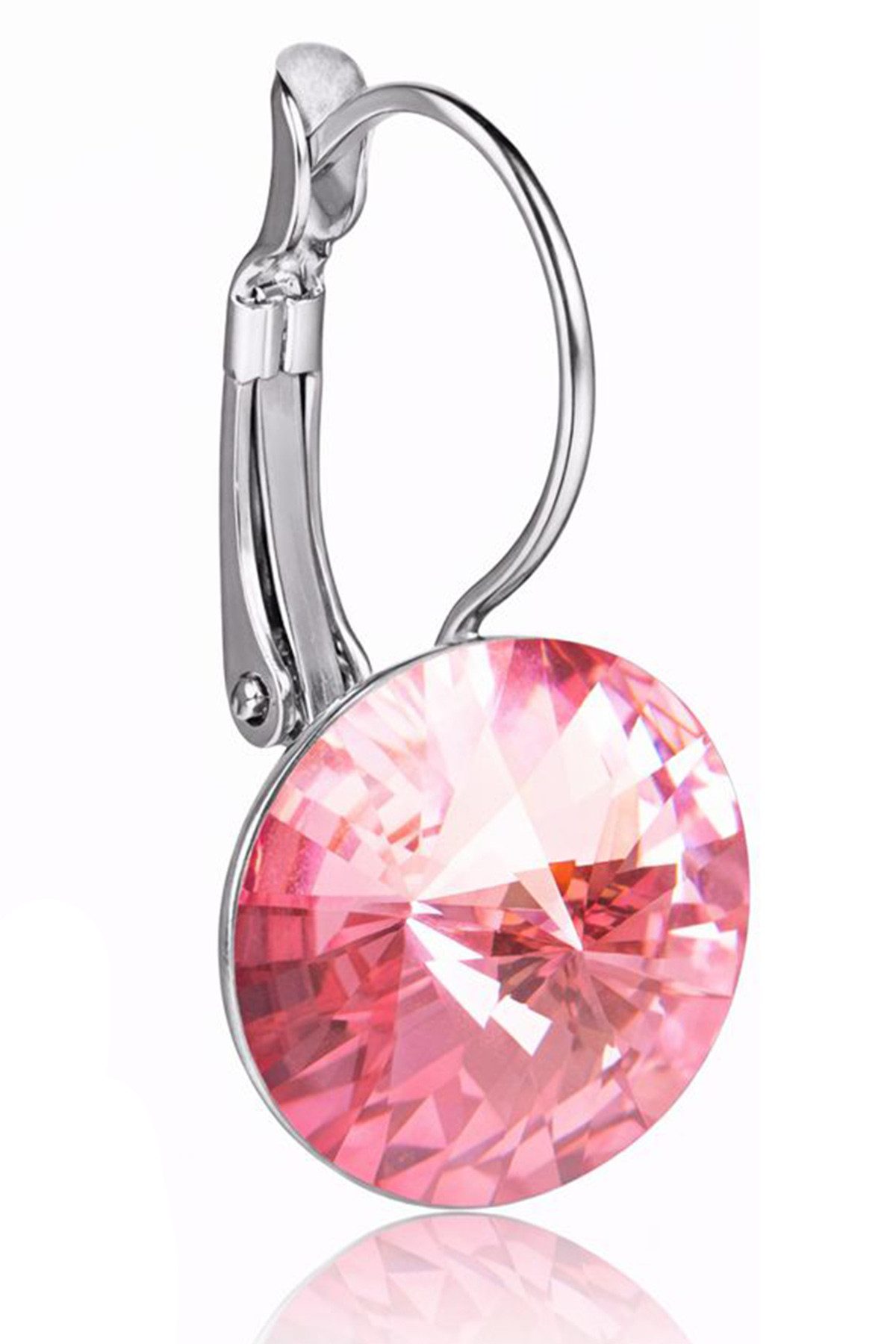 LUISIA® Paar Ohrhänger Silberne Ohrringe "Rivoli" mit 12 mm Kristallen von Swarovski® (2-tlg., inkl. Schmuckbox), Große Farbauswahl