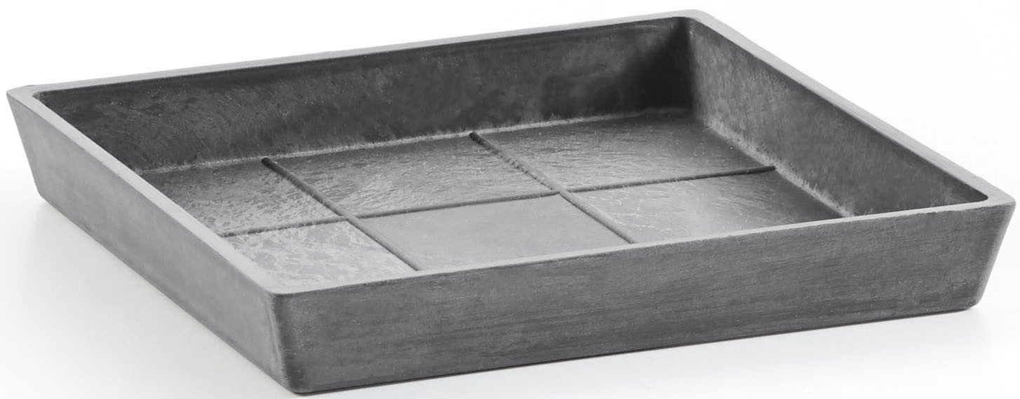 ECOPOTS Topfuntersetzer Quadratisch 35 Grau, Zubehör für Ecopots Pflanzgefäße, für innen und außen: frostsicher, bruchsicher und lichtbeständig