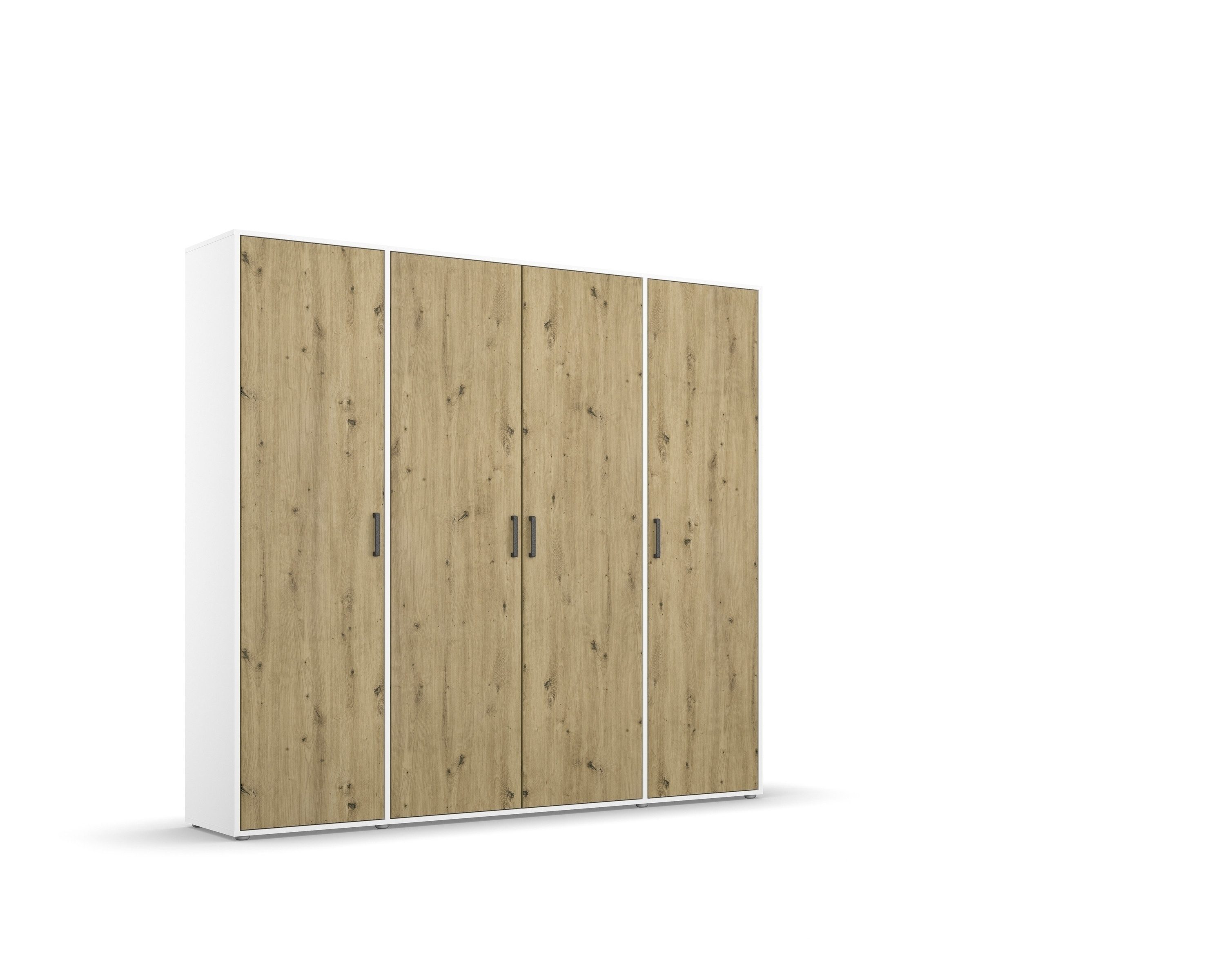 freiraum Drehtürenschrank Voyager 7 Böden, 1 Stange, Eiche Artisan Dekor / weiß - 187x194x53 (BxHxT)