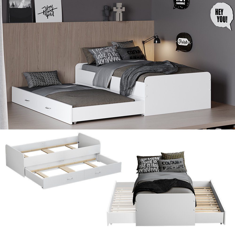 VitaliSpa® Kinderbett Jaspar, Weiß, 90x200 cm mit Lattenrost, ohne Matratze günstig online kaufen