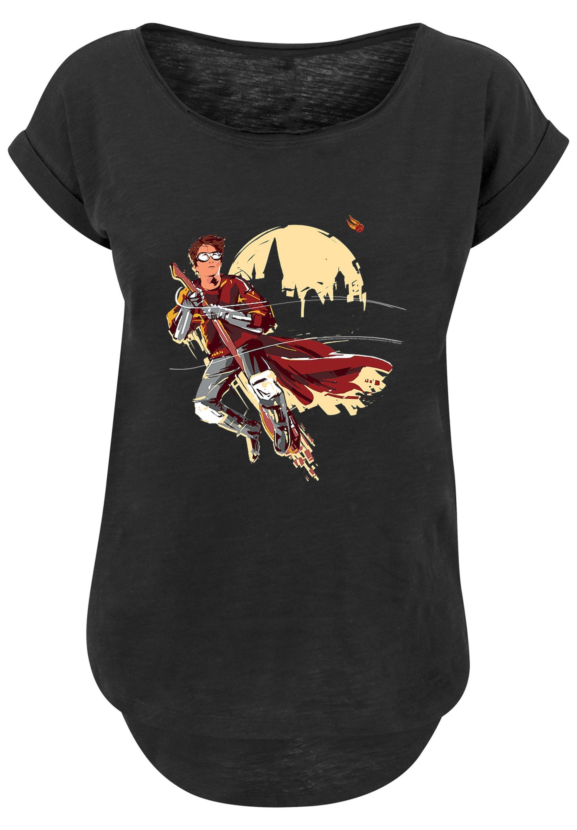 Damen Shirts F4NT4STIC T-Shirt Long Cut T-Shirt Harry Potter Quidditch Seeker