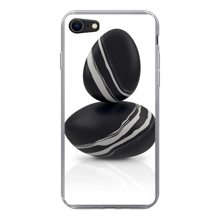 MuchoWow Handyhülle Aufgetürmte Zen-Steine Handyhülle Apple iPhone 8 Smartphone-Bumper Print Handy Schutzhülle