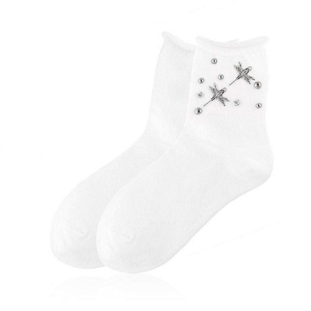 Lycille Socken eleganter Glitzer 36/41 Modell Paar für 3 mit Baumwollsocken weiß NEU 1 Frauen