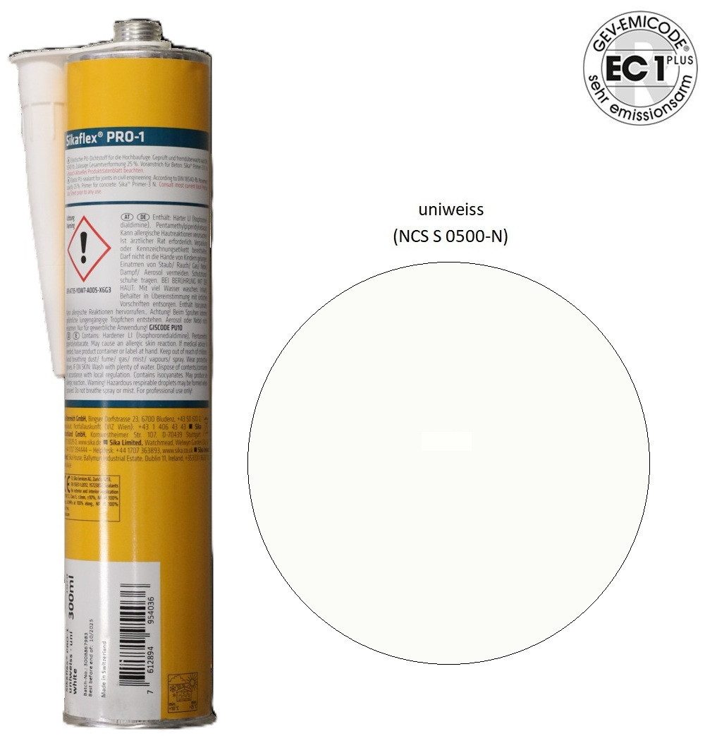 Sika Dichtstoff Sikaflex Pro1 PU-Polyurethan Fugen Dichtstoff 300ml Kartusche, gebrauchsfertig – Bild 2 von 3