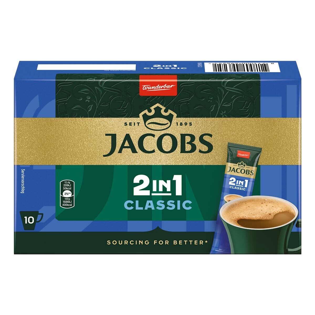 JACOBS Kaffee 2in1 Classic, ungesüßt, Instantkaffee