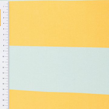 SCHÖNER LEBEN. Stoff Baumwollstoff Dekostoff Digital Streifen gelb blau 1,40m breit, Digitaldruck