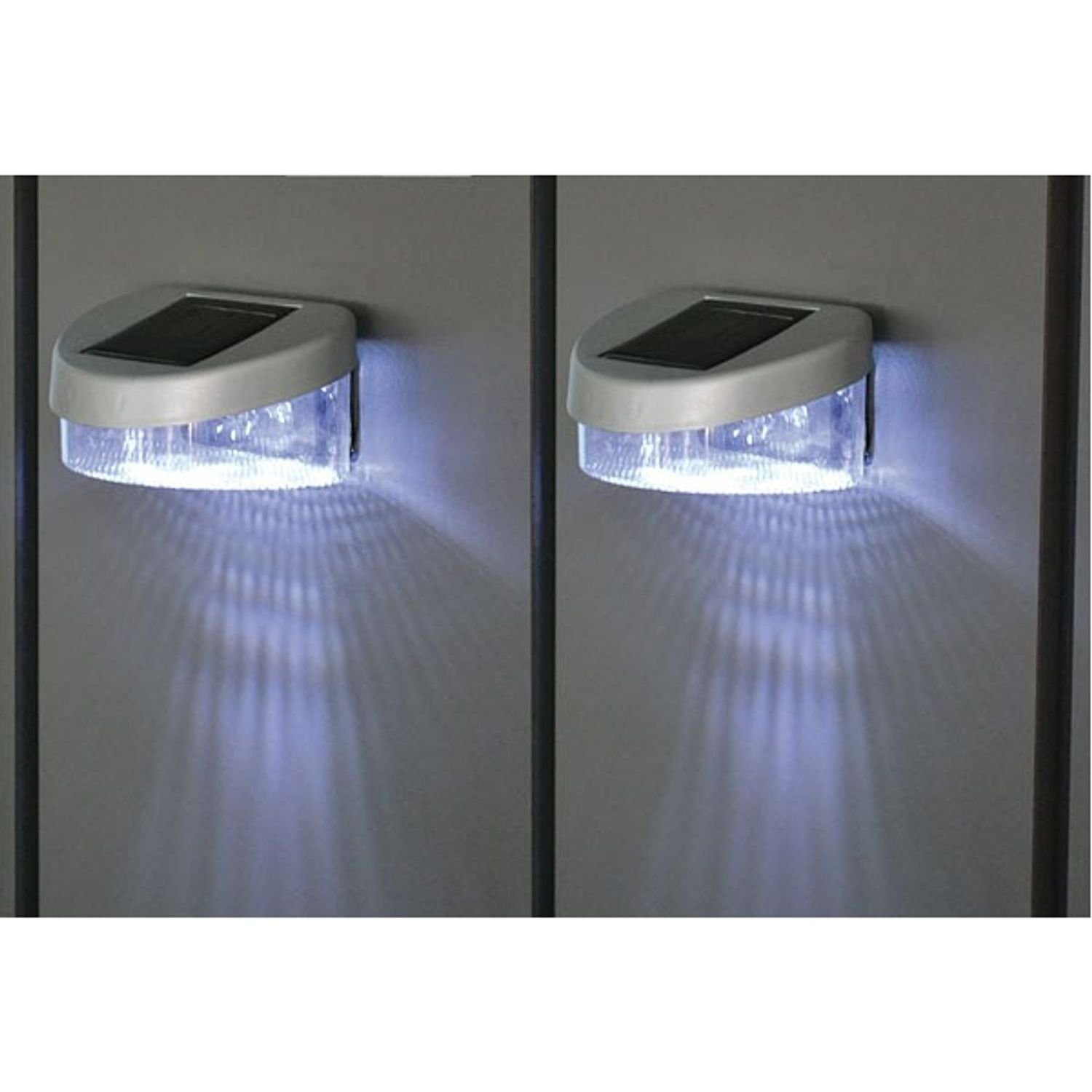 BURI Gartenleuchte Zaun Solarlichter 2er-Set Gartenlicht günstig online kaufen