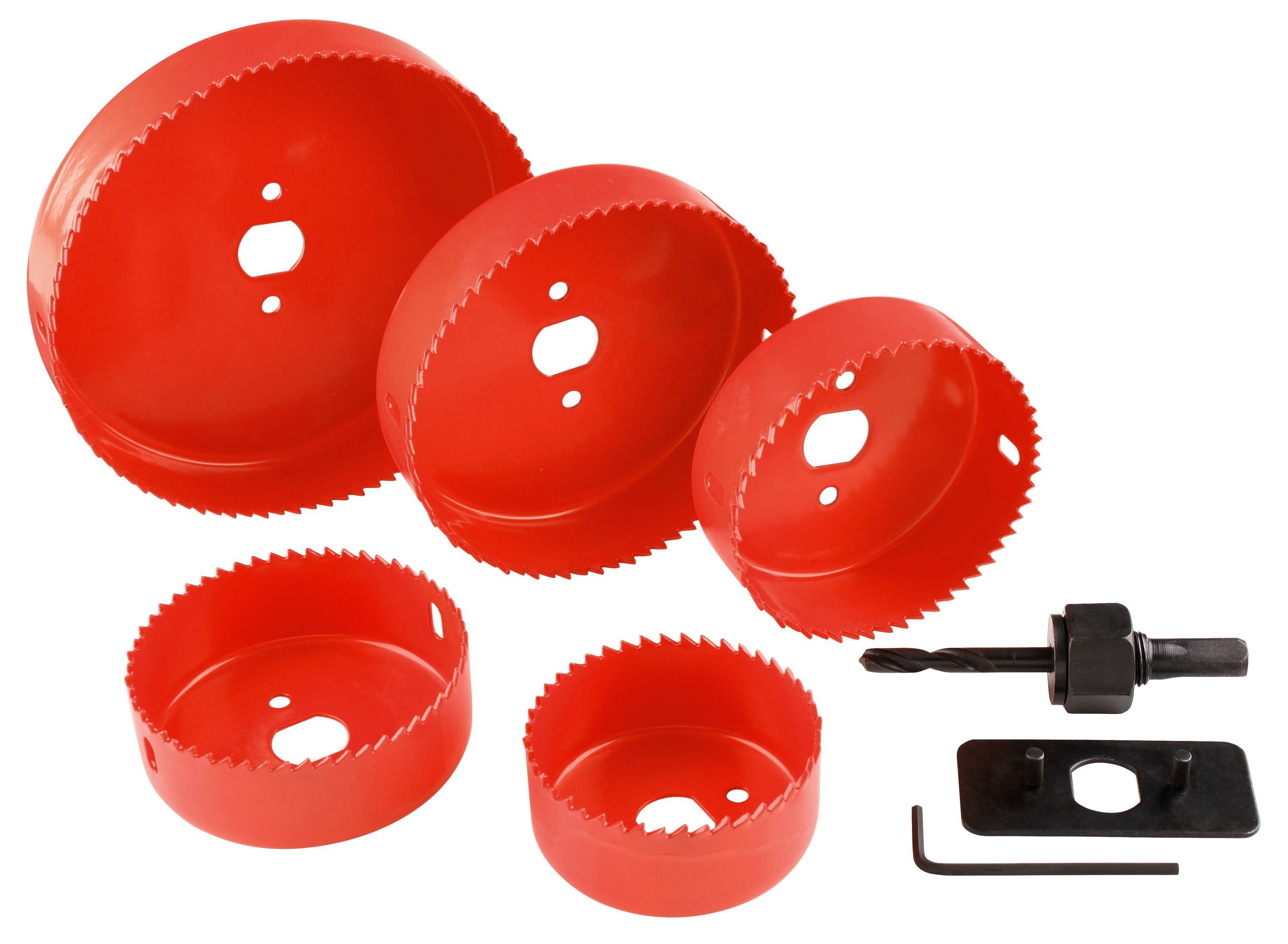kwb Bohrer- und Bit-Set kwb Lochsäge-Set, 8-teilig, Durchmesser-Größe von 68 mm bis 127 mm ink, Lochsäge-Set, 8-teilig, Durchmesser-Größe von 67 mm bis 127 mm inkl. H