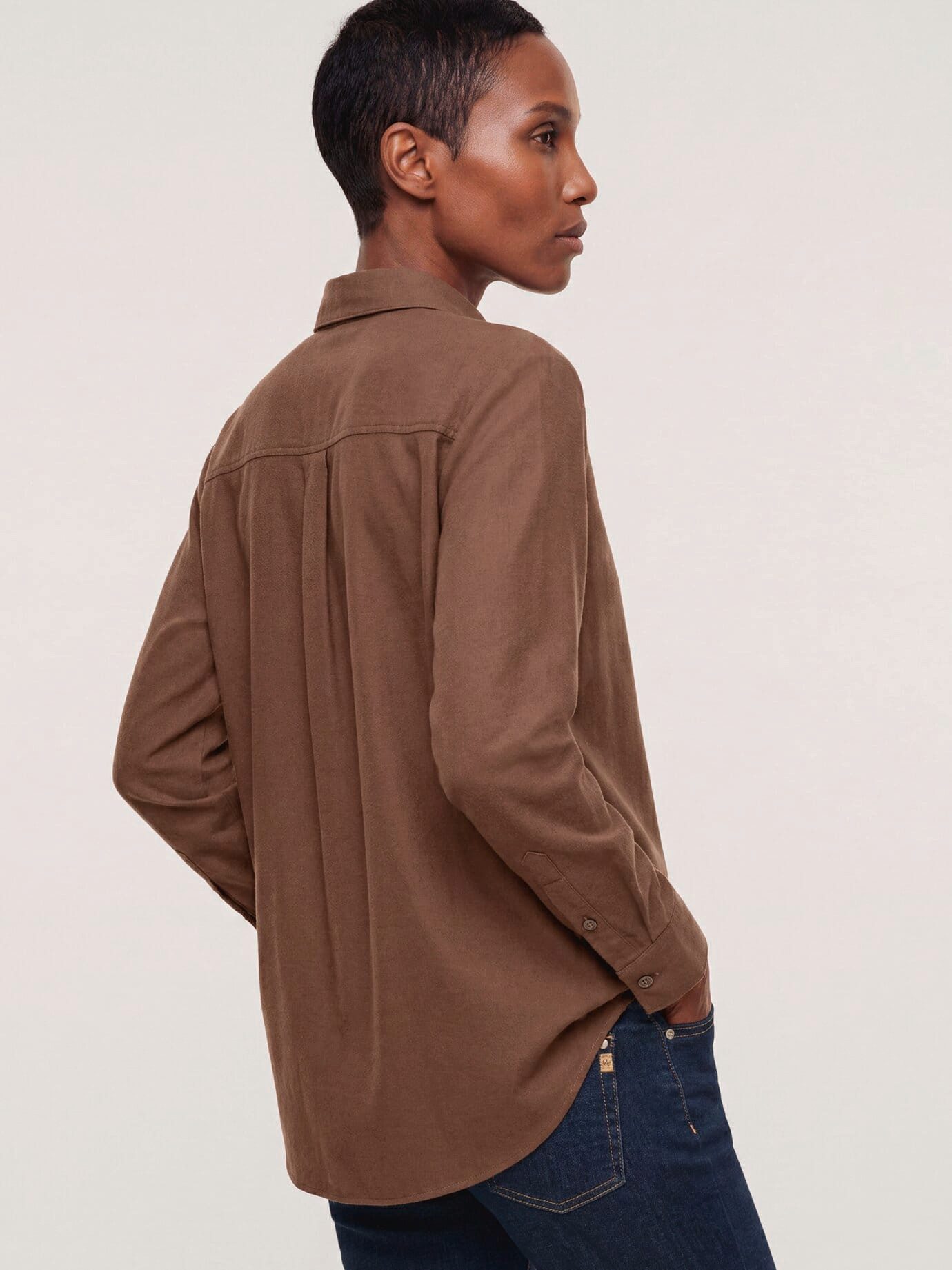 Walbusch Hemdbluse Damen Hemdbluse aus Thermoflanell Blusenkragen Langarm, modern, pflegeleicht, atmungsaktiv, wärmend – Bild 3 von 4