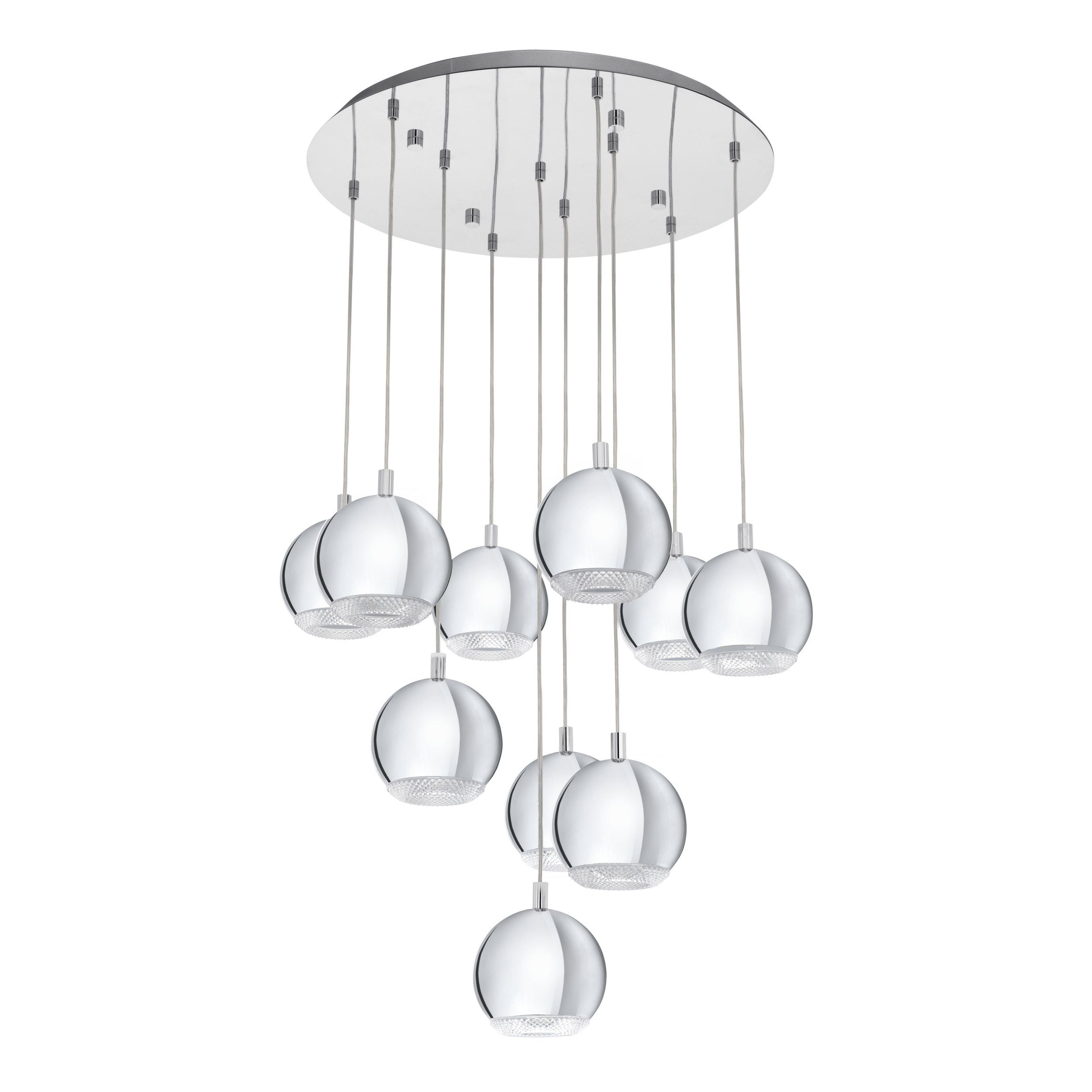 EGLO LED-Hängeleuchte Conessa, Leuchtmittel inklusive, Pendelleuchte GU10 Ø58cm silber Metall