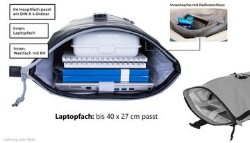ELEPHANT Freizeitrucksack Time Bag aus Plane, Rucksack Laptoprucksack Daypack wasserabweisend + Trinkflasche