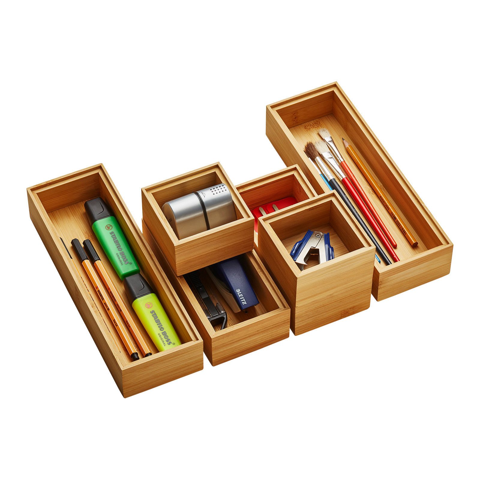 SO-TECH® Schubkasteneinsatz Stapelbare ORGA-BOX BAMBUS Schubladen günstig online kaufen