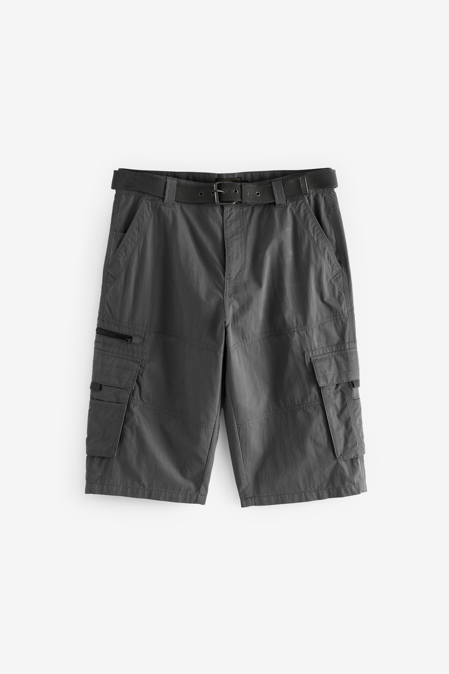 Next Cargoshorts Lange Cargo-Shorts mit Gürtel (2-tlg)