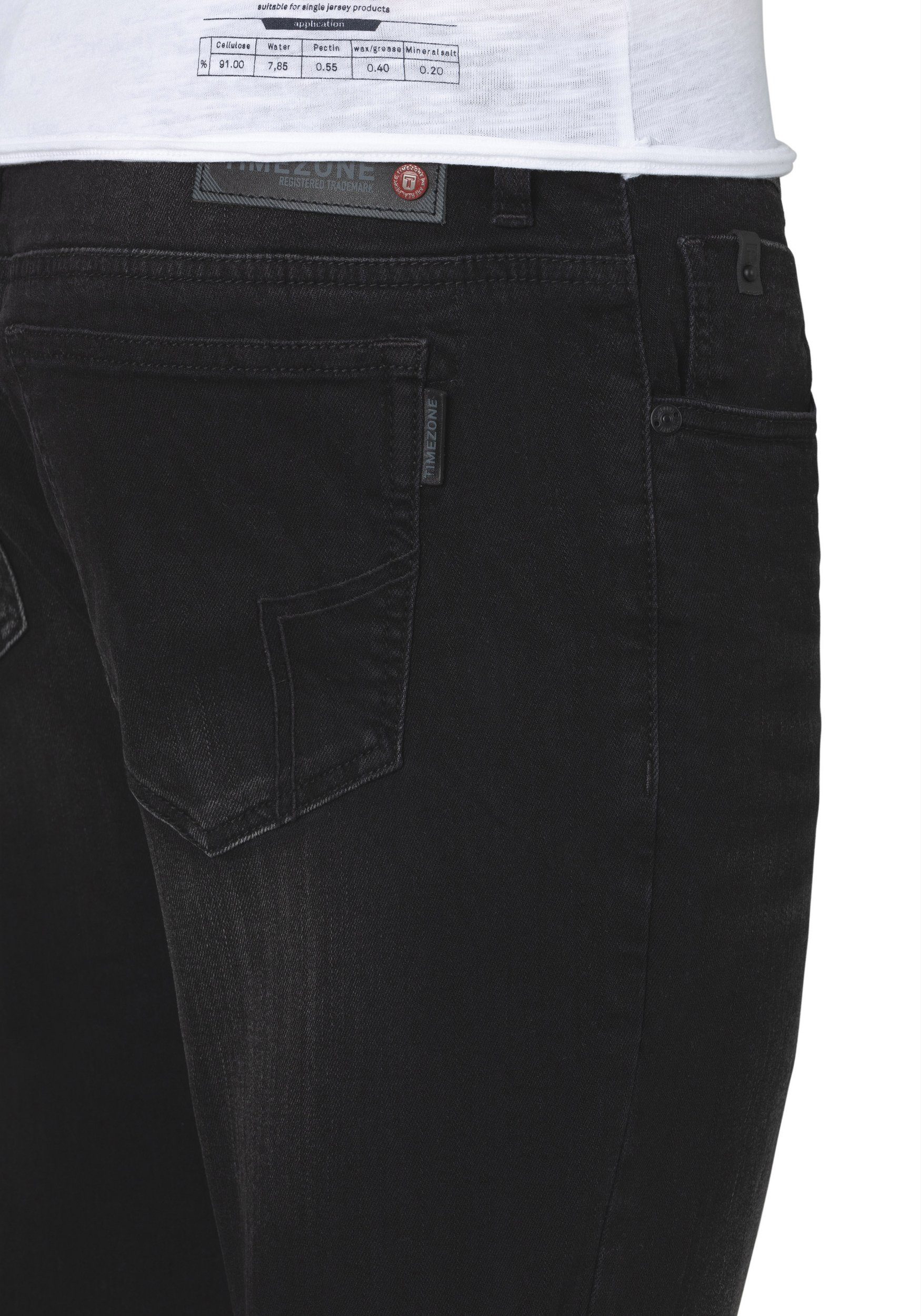 in Slim Jeans Hose Wash Denim Slim-fit-Jeans (1-tlg) Fit Schwarz 6598 Stretch Stone TIMEZONE