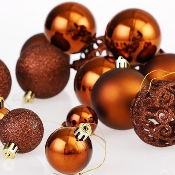 JUNG Christbaumschmuck Christbaumkugeln Weihnachtskugeln 100Stk Christbaumschmuck Kugeln (100-tlg), Weihnachtsdeko Weihnachtsbaumkugeln Weihnachtsschmuck Weihnachten